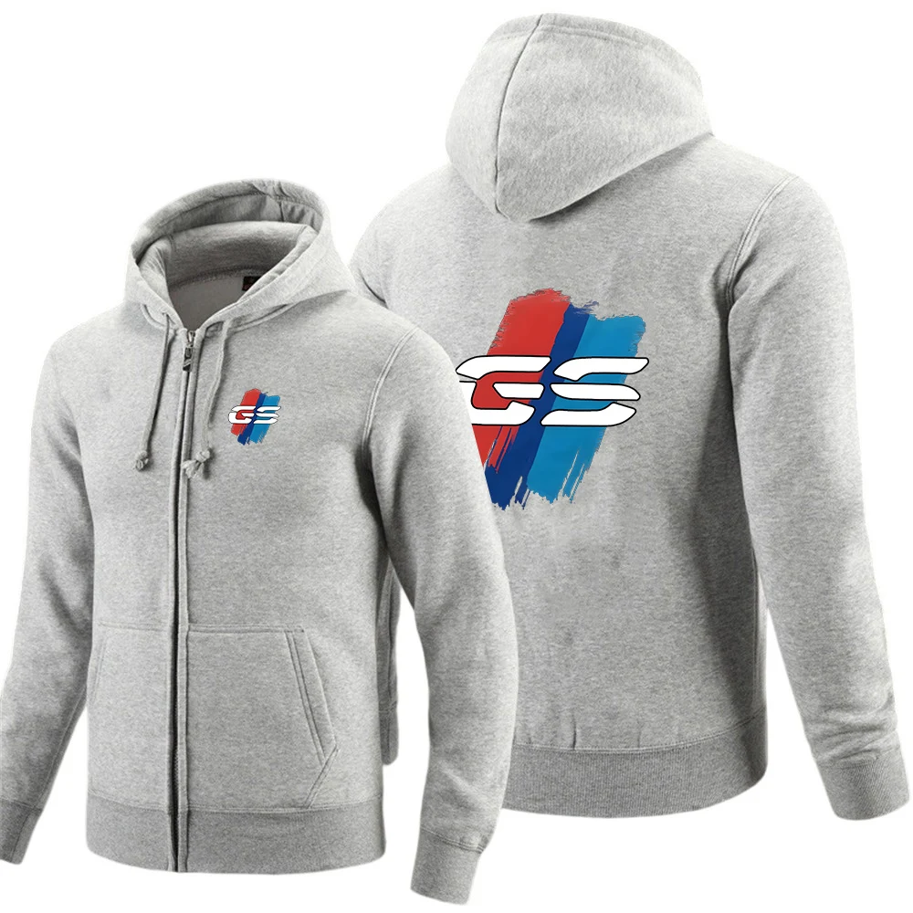 GS Adventure MotorcycleMen's Hooded Solid Color Casual Clothing Sweatshirts Hoodies Skin-Friendly Coat Stylish Jacket - Image 5