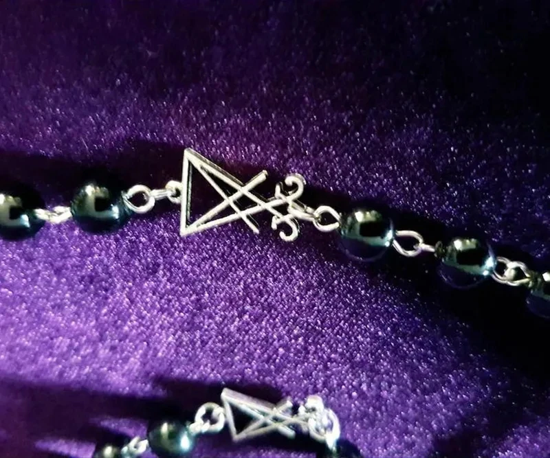 New Sigil Lucifer Rosary Luciferian Necklace occult goth gothic Necklaces left hand path rosary satanic - Image 5