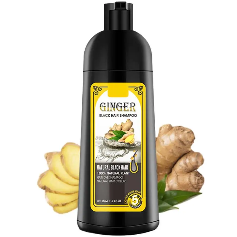 500ml Herbal Hair Dye Black Hair Shampoo Black Hair Color Shampoo Black Hair Dye Covering White Hair Shampoo ginger Shampoo - Image 3