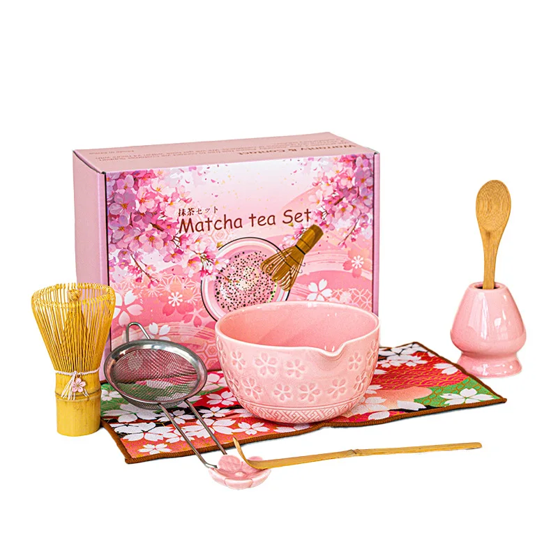 Matcha Whisk Set, Ceramic Bowl Matcha Kit & Handcrafted Bamboo Chasen, Complete 4/5 Pcs Matcha Set for Valentine's Day Gifts - Image 5