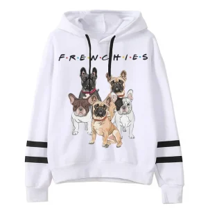 Kawaii French Bulldog Hoodies Casual Fashion Men Clohing High Street Loose Sweatshirt for Women Korean Funny Pullover Dog Hoody