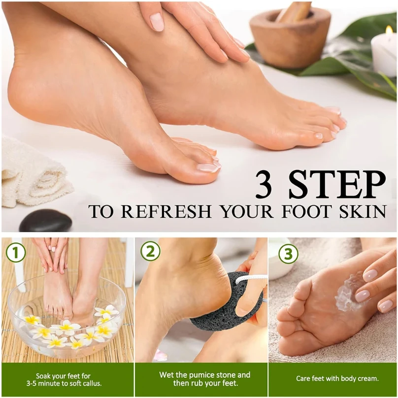 Natural Lava Pumice Stone Callus Remover for Feet Heels and Palm Clean Scruber Hard Skin Callus Remover Scrub Pumice Tool - Image 3