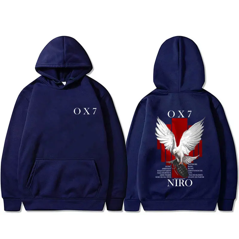 Rapper Niro OX7 Album Graphic hoodie Men Women Hip Hop Fashion Pop Music sweatshirt Male Casual Cotton Vintage pullover hoodies - Image 2