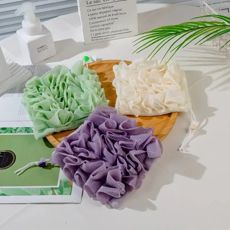 2-In-1 Bath Loofah Towel & Soap Pouch - Soft Exfoliating Mesh Sponge, Reusable Shower Skin Care Accessory - Image 4