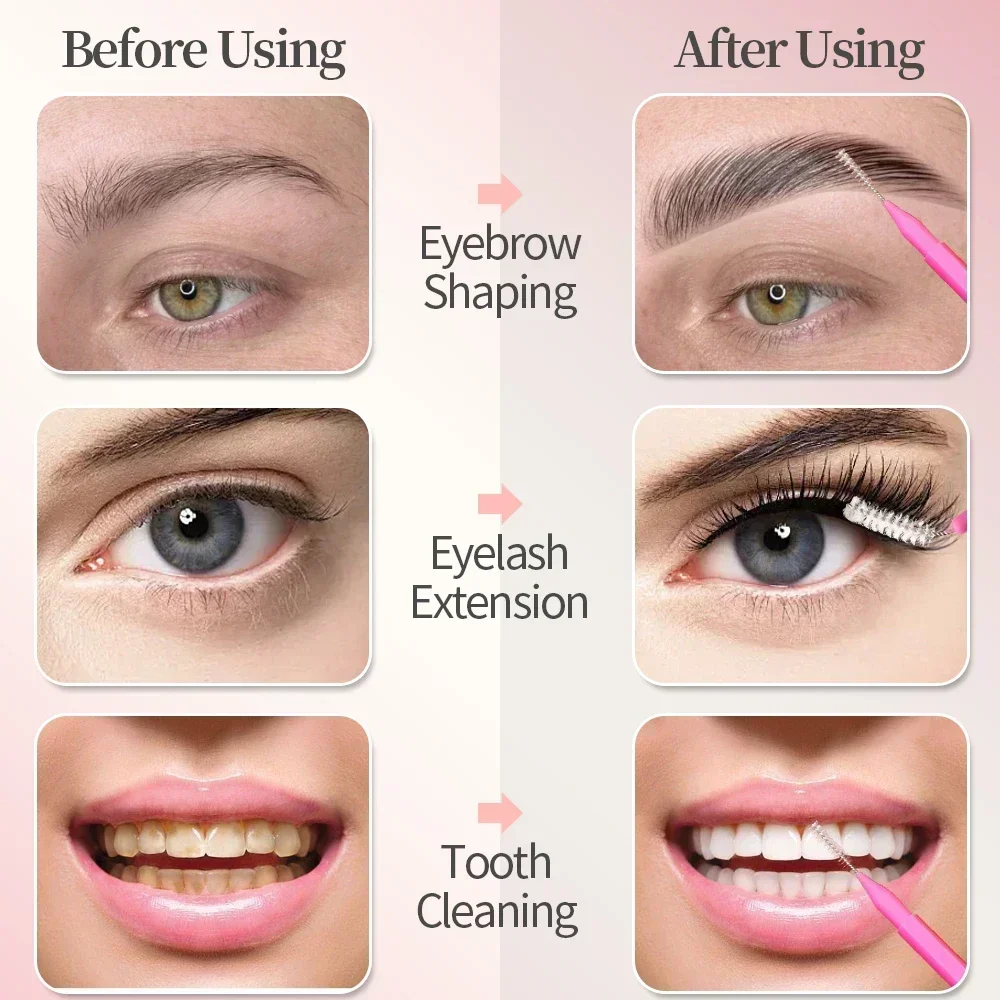5/10/50PCS Mini Eyebrow Brush Brow Perm Brush Disposable Brow Lifting Brushes Bendable Micro Eyelash Brush Applicators Tools - Image 5