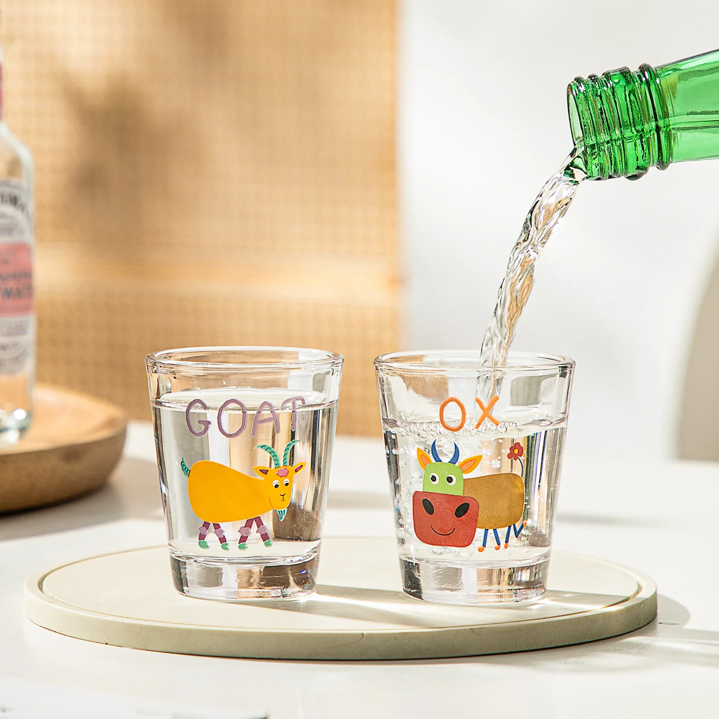 12Pcs Cups Set Gift Box Cartoon Burnt Wine Glass Household 50ml Small Wine Glass 12 Zodiac Wine One Cup Mini Sake Cup - Image 3