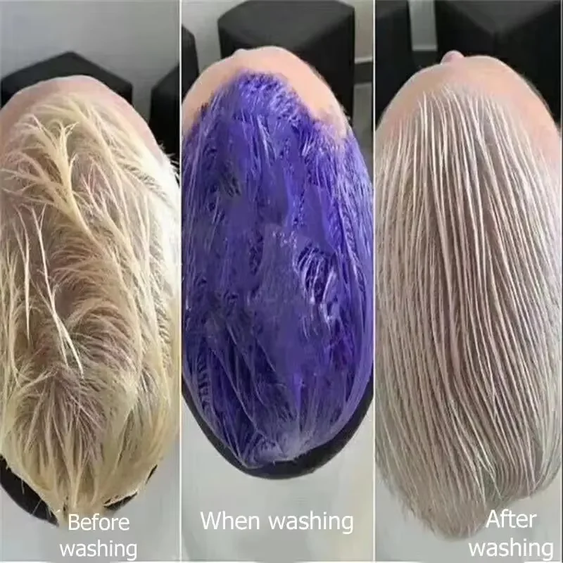 300Ml Color Fixing Purple Shampoo Lock Color Cover Gray Hair Fade Yellow After Bleach Hair Dye Long Lasting Non-irritating Care - Image 5