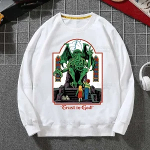 Cthulhu Octopus Men's Hoodies Spring Autumn Male Casual Halloween Horror Lovecraft Sweatshirts Men's Occult Hoodies Tops