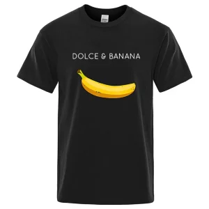 Funny Banana Printing T-shirt Men and Women Summer Cotton Clothing Casual Fashion Round Neck Short Sleeved Tee Streetwear