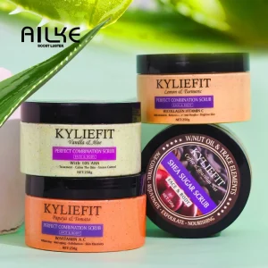 KYLIEFIT Natural Exfoliating Salt Body and Face Scrub, Lightening, Moisturizing, Remove Dark Spots, Acne, Stains, Wrinkles