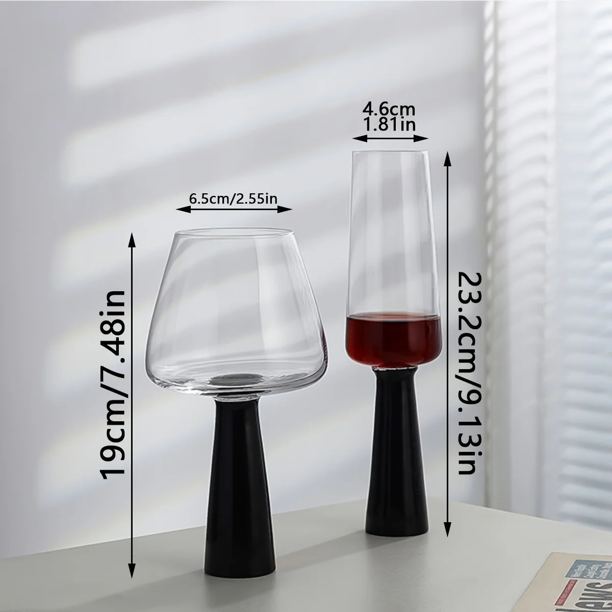 Retro Black Pillar Glass Simple Cool Round Glass Cups Creative Handmade Glass Wine Glasses Champagne Mojito Cocktail Cups Gifts - Image 3