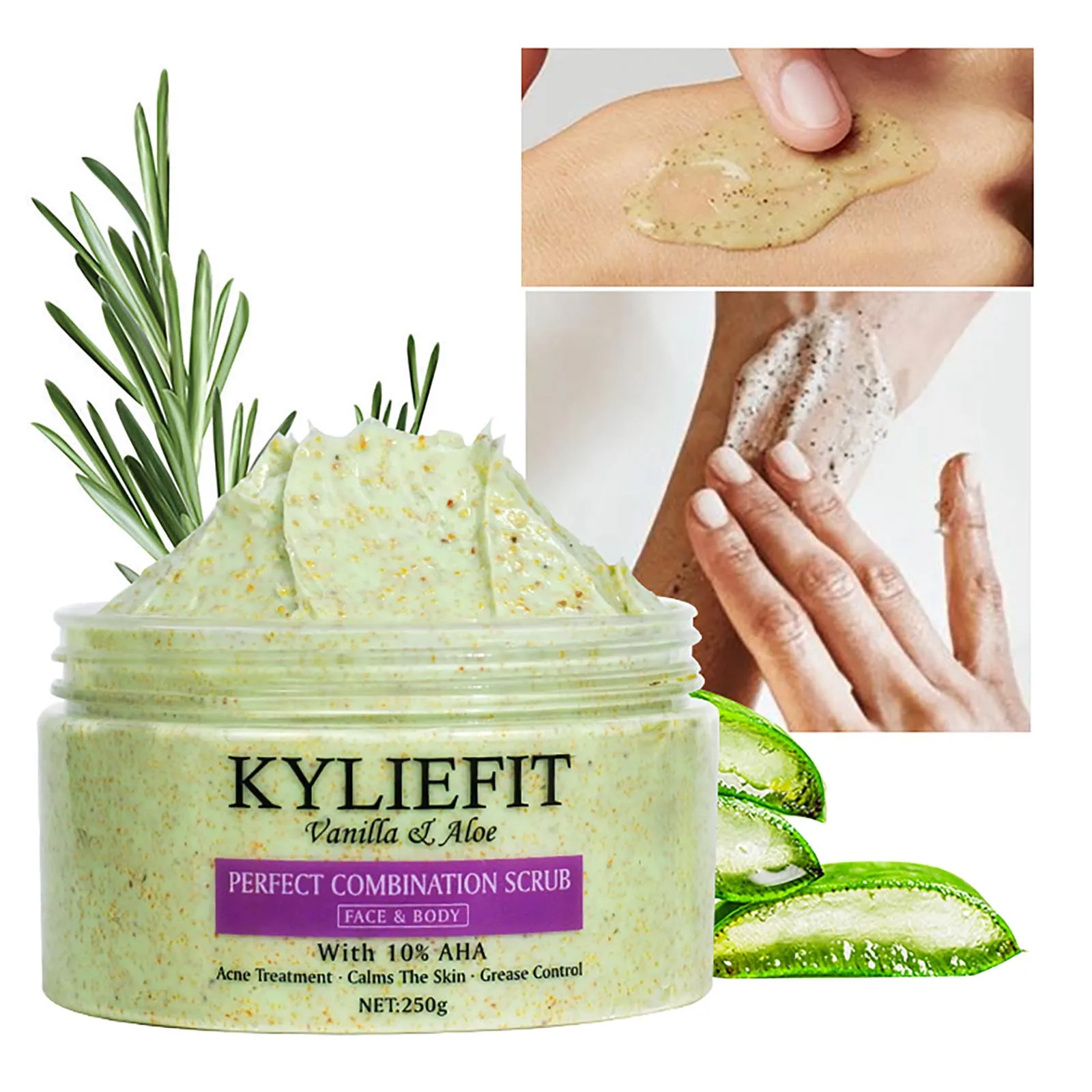 KYLIEFIT Natural Exfoliating Salt Body and Face Scrub, Lightening, Moisturizing, Remove Dark Spots, Acne, Stains, Wrinkles - Image 5