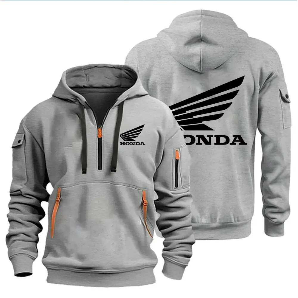 Men's Hoodies Motorcycle Jackets Honda Wings Logo Printed Sweatshirt Pullover Trendy Motorcycle Jackets for Autumn and Winter