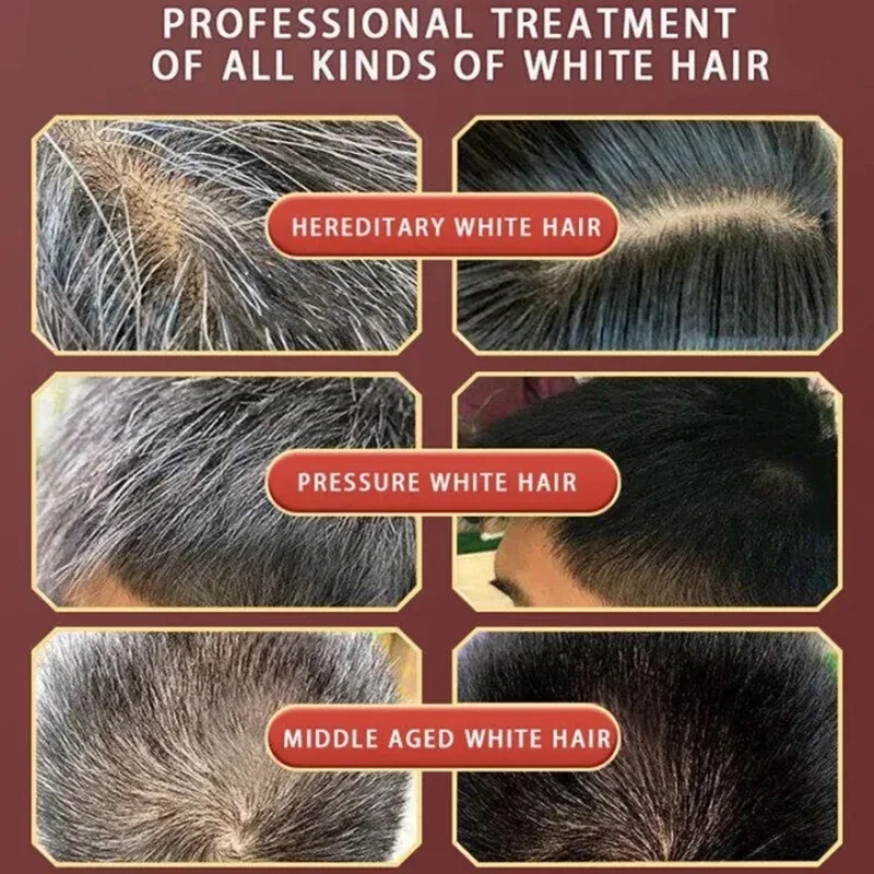 Pure Natural Herbal Hair Dye Shampoo Change Hair Color Cover Gray Hair White Hair Treatment Bubble Plant Hair Dye Hair Care - Image 3