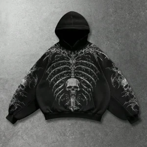 Y2k gothic dark skull hoodies men oversized sweatshirt couples punk tops streetwear goth harajuku women men clothing