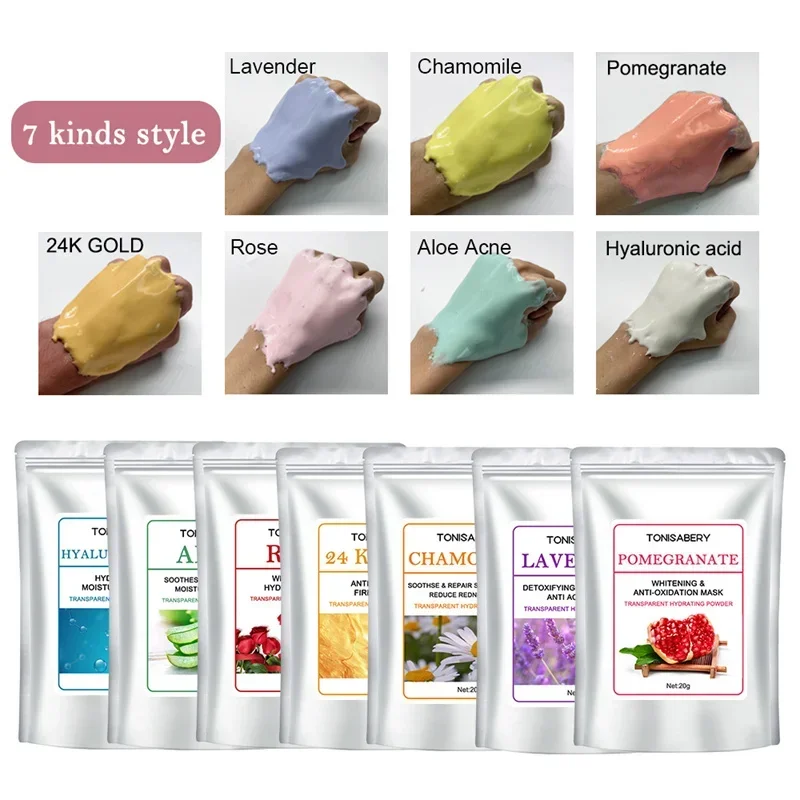 Moisturizing Salon SPA Soft Hydro Jelly Mask Powder Face Skin Care Whitening Rose Collagen Peel Off DIY Rubber Facial Jellymask