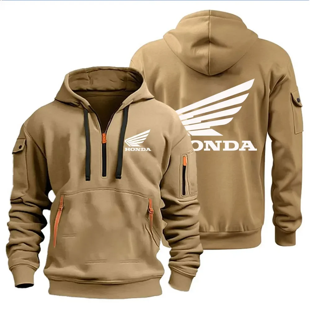 Men's Hoodies Motorcycle Jackets Honda Wings Logo Printed Sweatshirt Pullover Trendy Motorcycle Jackets for Autumn and Winter - Image 3