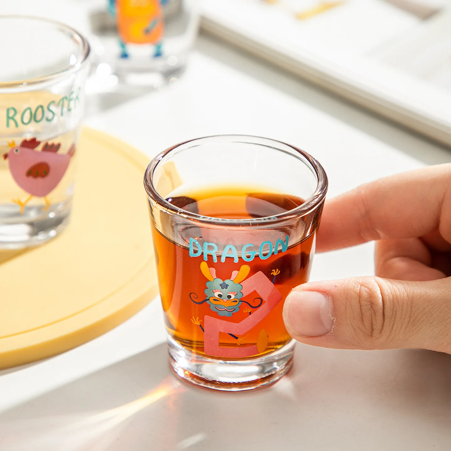 12Pcs Cups Set Gift Box Cartoon Burnt Wine Glass Household 50ml Small Wine Glass 12 Zodiac Wine One Cup Mini Sake Cup - Image 5