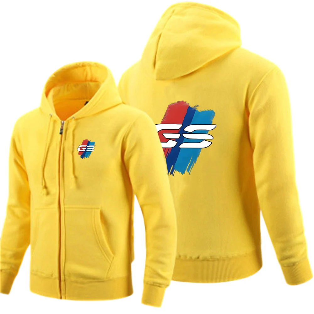 GS Adventure MotorcycleMen's Hooded Solid Color Casual Clothing Sweatshirts Hoodies Skin-Friendly Coat Stylish Jacket - Image 3