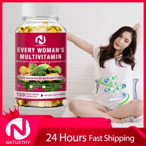 Daily Women's Multivitamin - Super Vitamins (A B C D E K) + Iron + Zinc + Organic Non-GMO Ingredients - Women's Multivitamin