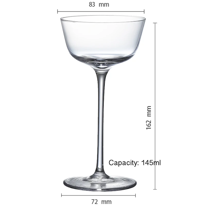 Lead Free Goblet Cocktail Glasses, Martini Glass, Wine Glass, Set of 4, 145ml - Image 2