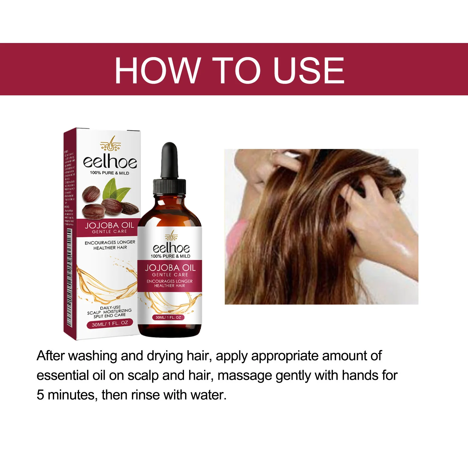 Eelhoe Jojoba Oil Hair Growth Serum Reduce Loss Scalp Treatment More Thicker Keep Regrowth Oil Control Hair Nourish Essencial Oi - Image 6