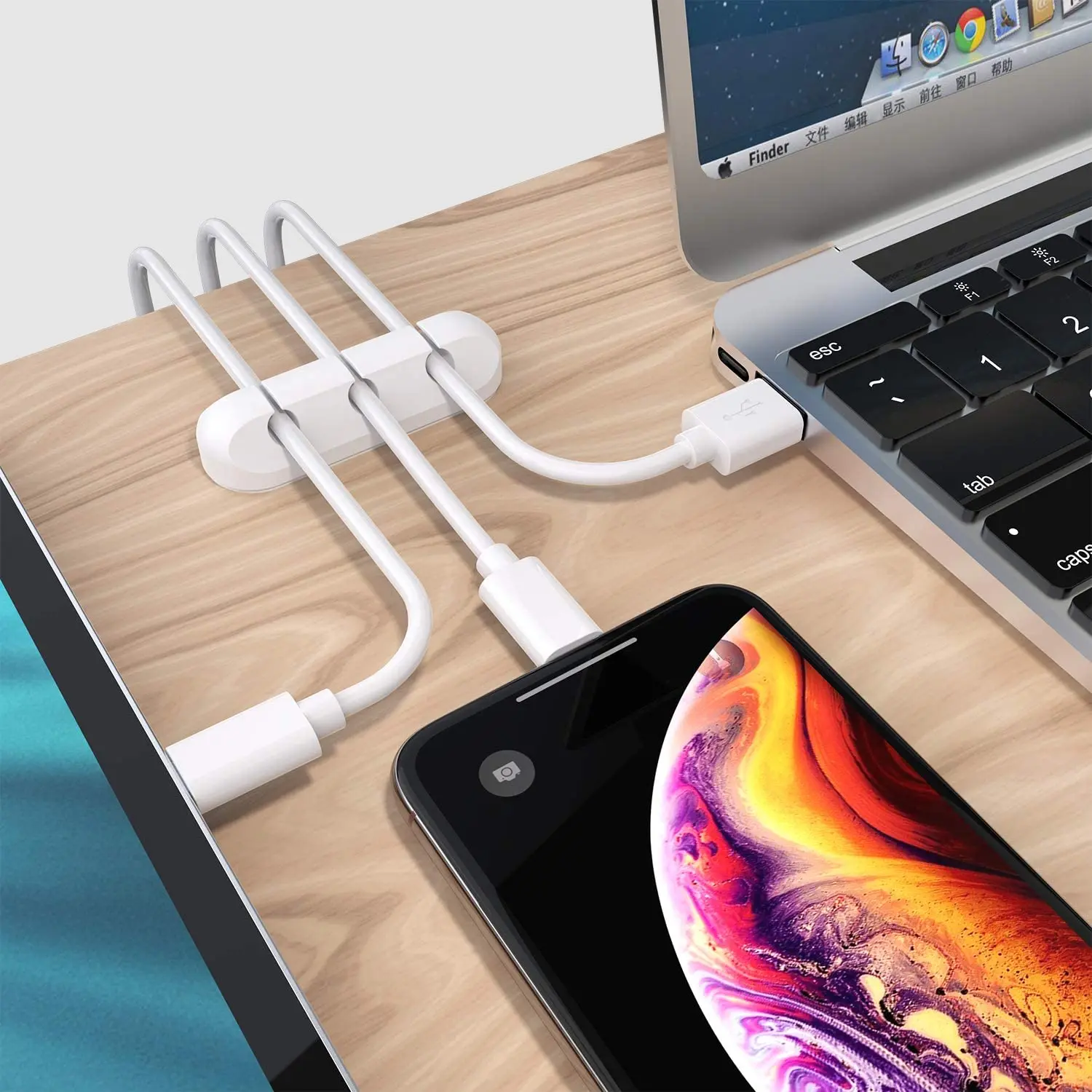 NNBILI Silicone USB Cable Organizer Cable Winder Desktop Tidy Management Clips Cable Holder for Mouse Headphone Wire Organizer - Image 4