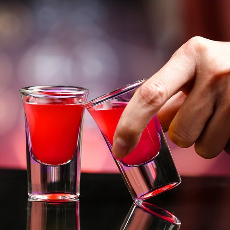 Shot Glasses 6pcs Shot Glass Set 1oz/30ml Shot Glass Holder Heavy Base for Whisky Tequila 6 Shot Glass Serving Tray (6pcs) - Image 5