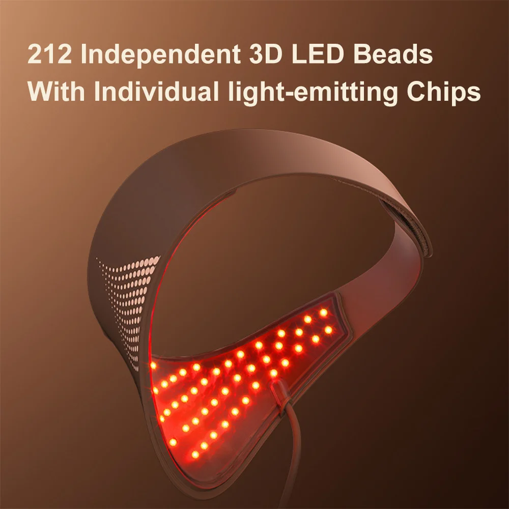 3D Led Face Beauty Machine Photon Facial Neck Skin Tighten Rejuvenation Facial Neck Mask Whitening Remove Neck Wrinkles 4 Modes - Image 4