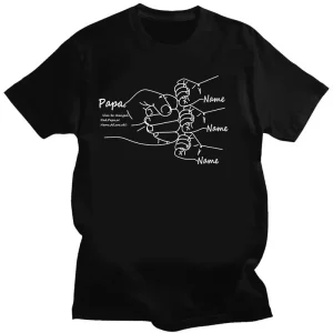 gift Hand Drawn Daddy Child Fist Bump men women Funny Cute TShirt Dad Personalized Graphic T shirts Fathers Day Custom t-shirts