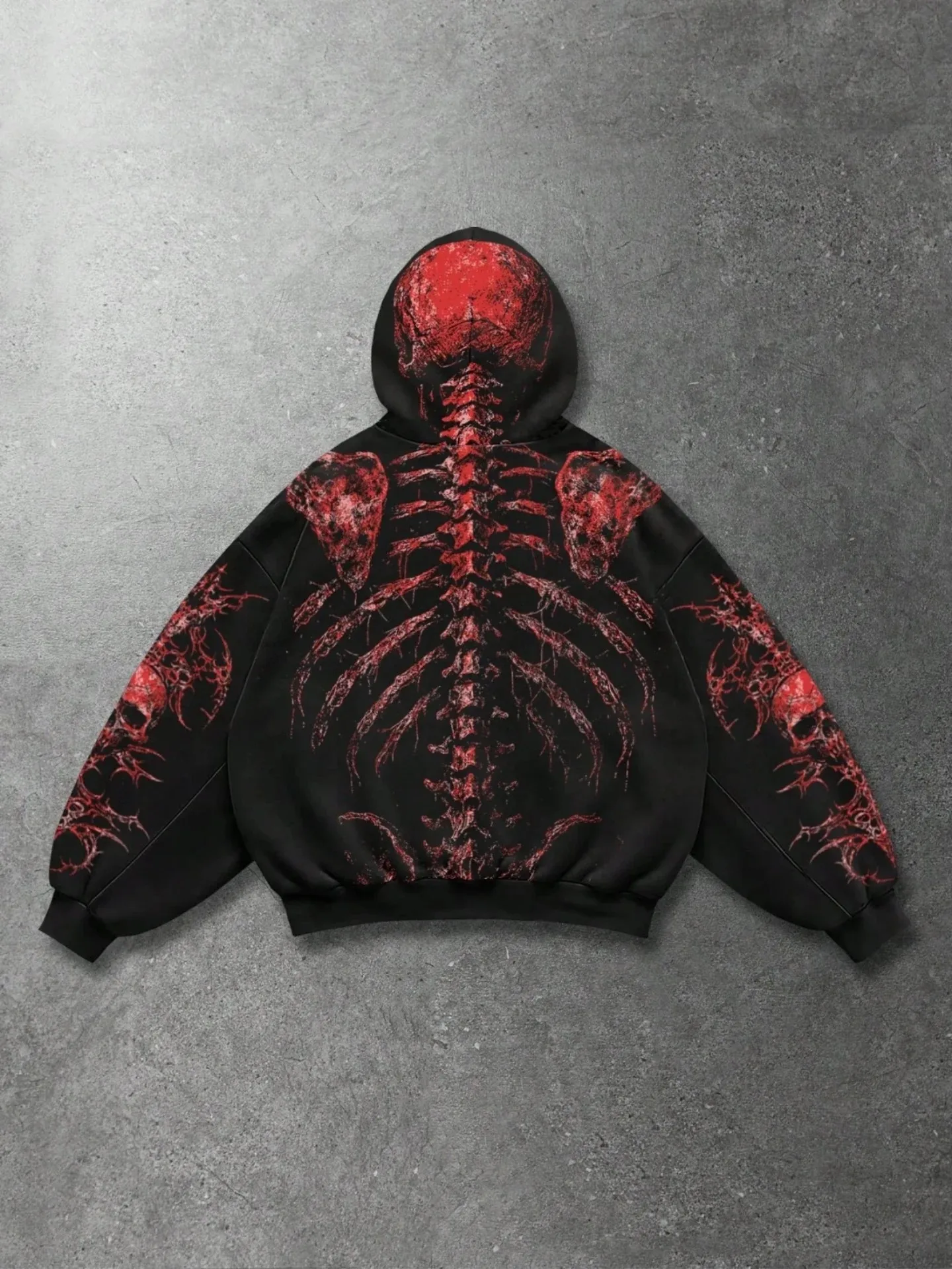 Y2k gothic dark skull hoodies men oversized sweatshirt couples punk tops streetwear goth harajuku women men clothing - Image 4