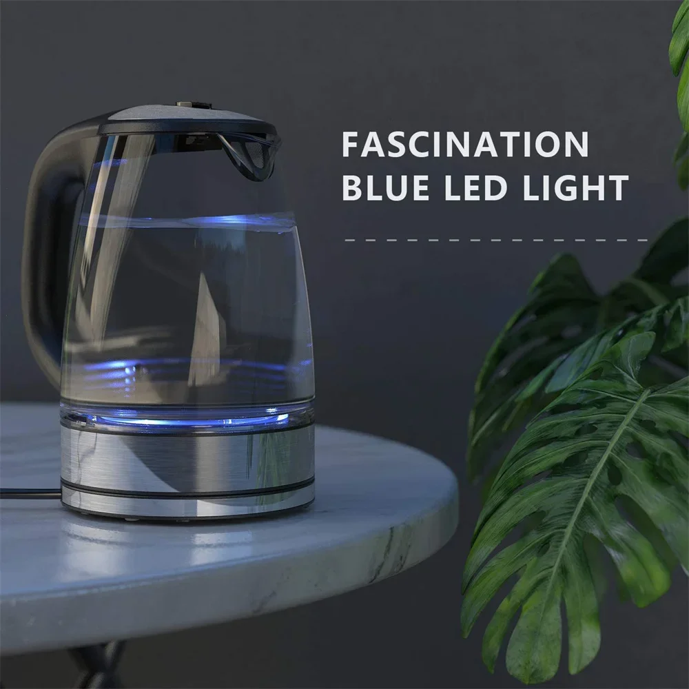 DEVISIB Electric Glass Kettle, 2200W Fast Boiling, Temperature Control, 4-Hour Keep Warm, 2.0L Tea Kettle & Hot Water Boiler - Image 5