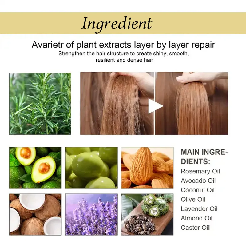 Hair Growth Oil Vegan Hair Growth Oil Natural Vegan Hair Growth Oil For Dry And Damaged Hair Vegan Hair Growth Oil For Dry And - Image 5