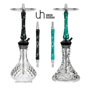 Union Hookah Sleek Shisha 304 Stainless Steel with Glass Bottle