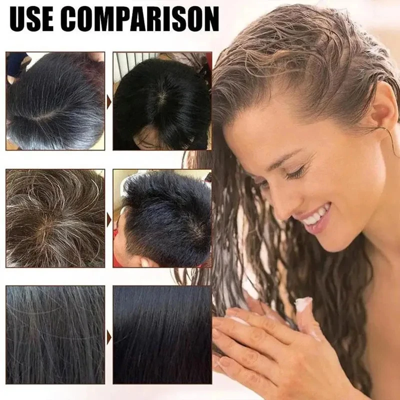 Pure Natural Herbal Hair Dye Shampoo Change Hair Color Cover Gray Hair White Hair Treatment Bubble Plant Hair Dye Hair Care - Image 4