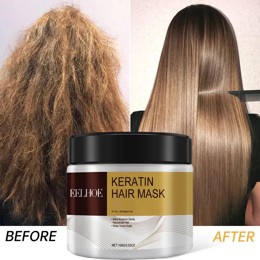 Collagen Hair Mask Deeply Moisturize Hair Repair Dry Frizzy Damaged Magical Soften Straighten Smooth Keratin Conditioner - Image 4