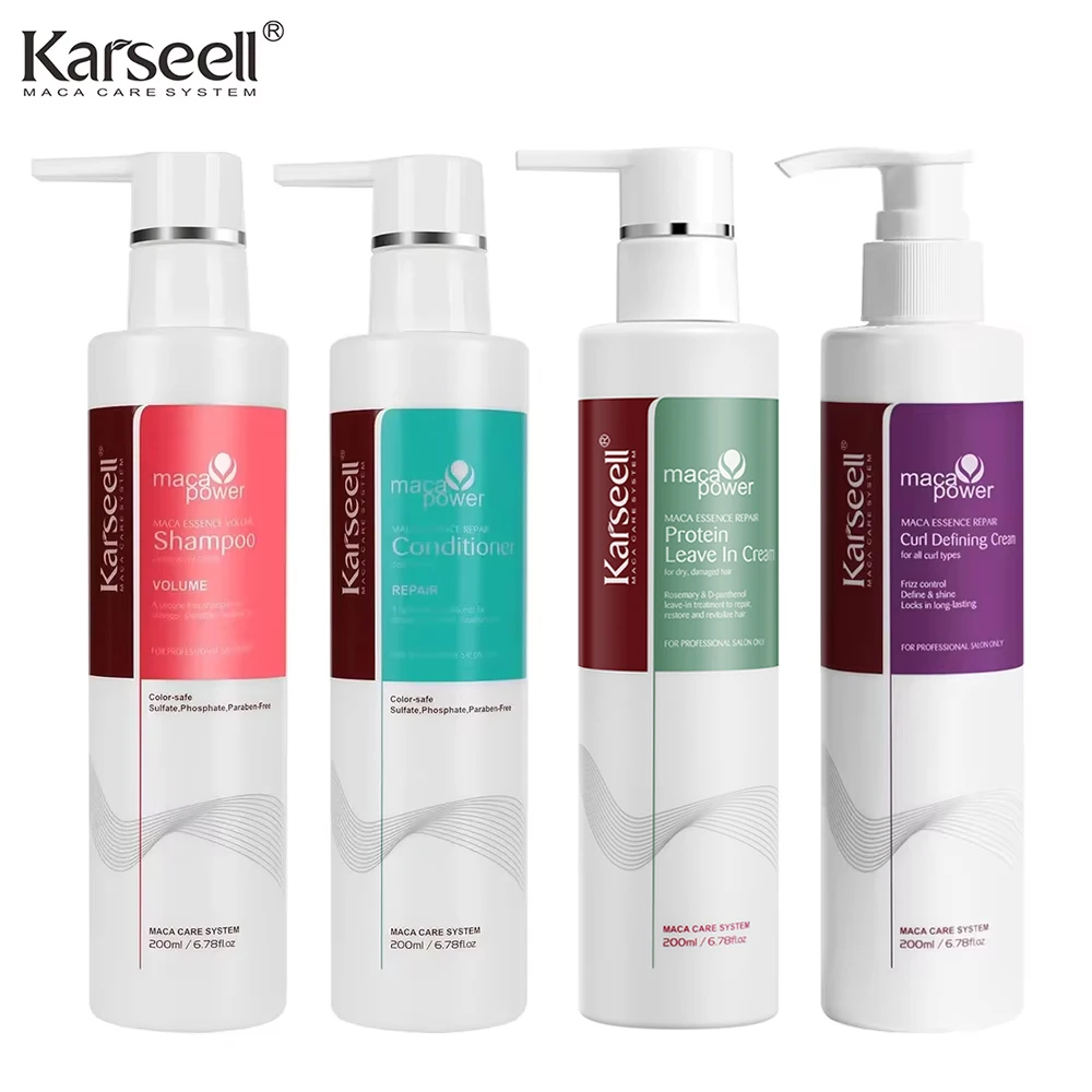 Original Karseell Volume Shampoo and Conditioner Argan Oil Moisturizing Smooth Leave in Cream Curl Defining Cream Hair Care Set - Image 2