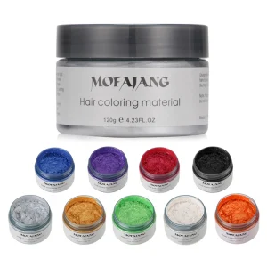 Mofajang Color Hair Wax Dye Styling Pomade Silver Grandma Grey Disposable Natural Strong Gel Cream for Women Men
