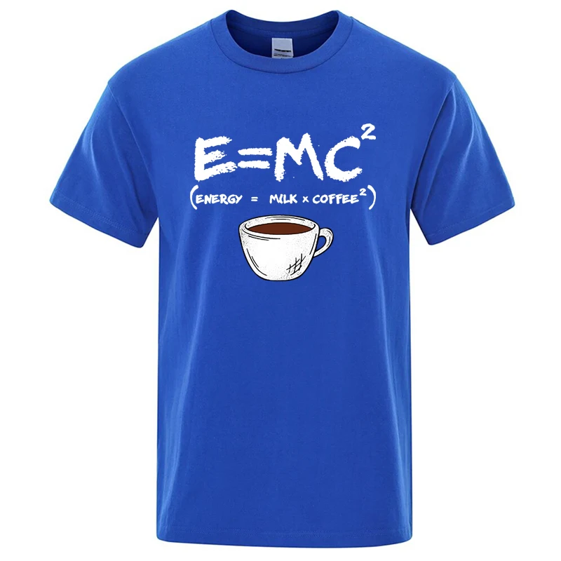 Summer Men T-shirt Cotton Blend Casual Funny Energy=Milk+Coffee Print Men Cool Loose O-neck Tops For Men Short Sleeve Male Tees - Image 5