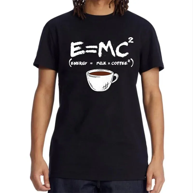Summer Men T-shirt Cotton Blend Casual Funny Energy=Milk+Coffee Print Men Cool Loose O-neck Tops For Men Short Sleeve Male Tees - Image 6